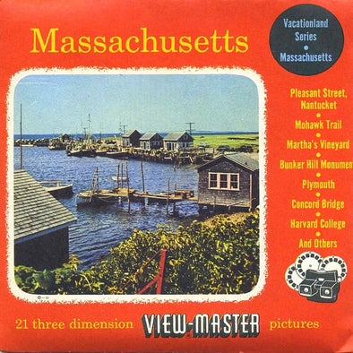 Massachusetts - State - Vintage Classic View-Master(R) 3 Reel Packet - 1950s views (PKT-MA123-S3) Packet 3dstereo 