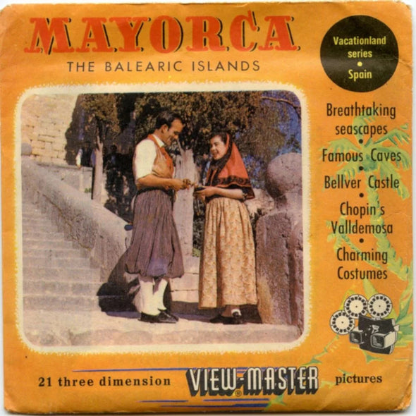 Mayorca - View-Master 3 Reel Packet - 1950s Views - Vintage - (ECO-MAYORCA-BS3) Packet 3dstereo 