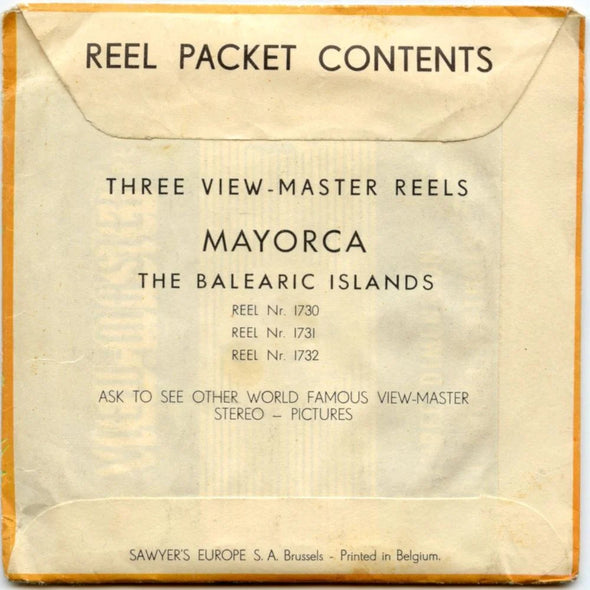 Mayorca - View-Master 3 Reel Packet - 1950s Views - Vintage - (ECO-MAYORCA-BS3)