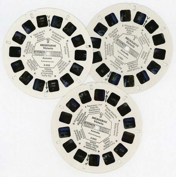 Melbourne Australia - View-Master 3 Reel Packet - 1970s Views - Vintage - (zur Kleinsmiede) - (B292-G3A) Packet 3dstereo 