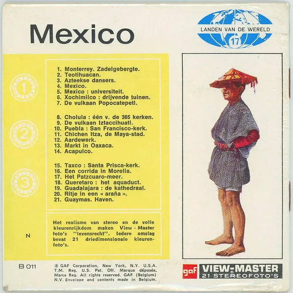 Mexico - View-Master 3 Reel Packet - 1960's view - vintage - (PKT-B011-BG1MINT) 3Dstereo.com 