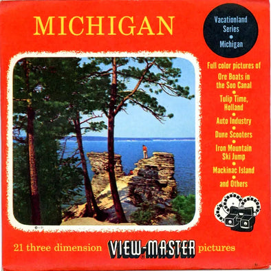 Michigan - State - View-Master 3 Reel Packet - 1950s views - vintage - (PKT-MI123-S3) Packet 3dstereo 