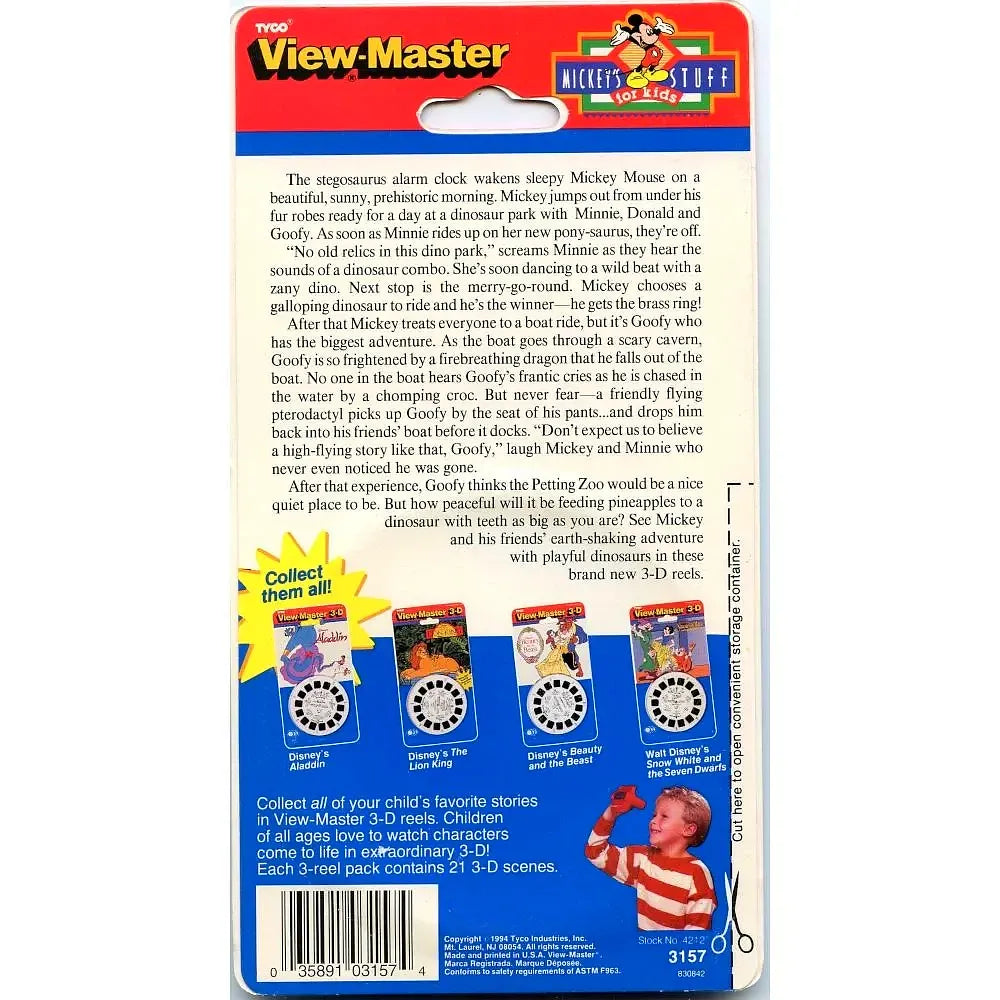 Mickey Mouse and the Dinosaurs - View-Master 3 Reel Set on Card