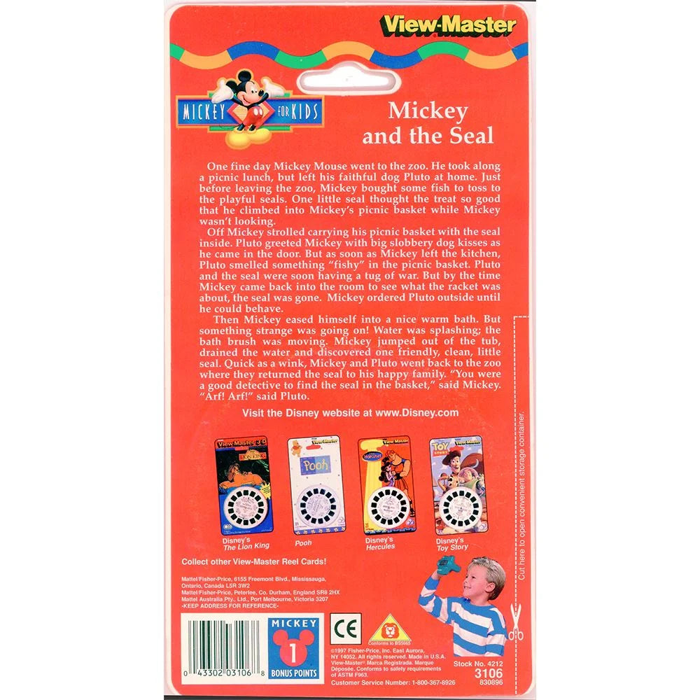 Mickey and the Seal - View-Master 3 Reel Set on Card - (zur