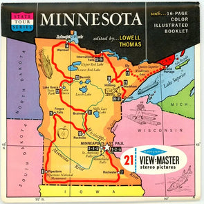 ViewMaster - Minnesota - Map Series - Vintage - 3 Reel Packet - 1960s views Packet 3dstereo 