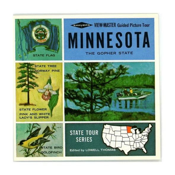 ViewMaster - Minnesota - Map Series - Vintage - 3 Reel Packet - 1960s views Packet 3dstereo 