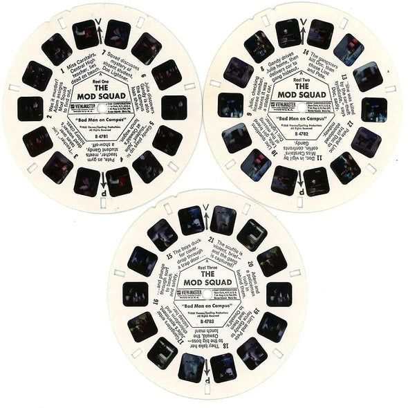 Mod Squad- View-Master 3 Reel Packet - 1970s - Vintage - (PKT-B478-G1A) Packet 3dstereo 