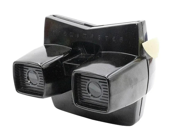 View-Master Model E BlackViewer - with cream pull - Scarce Variation - vintage 3Dstereo.com 