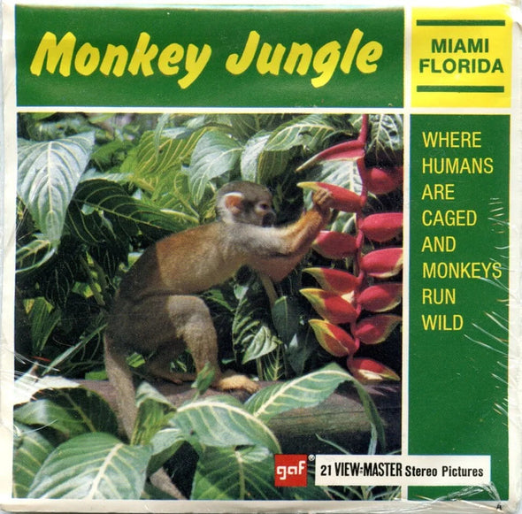 Monkey Jungle - View-Master 3 Reel Packet - 1960s Views - Vintage - (PKT-A985-G1Amint) Packet 3dstereo 