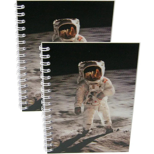 MOONWALK - Two (2) Notebooks with 3D Lenticular Covers - Unlined Pages - NEW