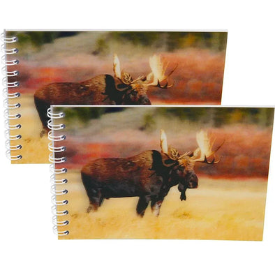 MOOSE BULL - Two (2) Notebooks with 3D Lenticular Covers - Unlined Pages - NEW