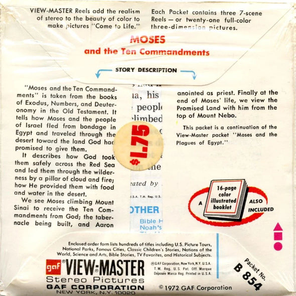 Moses - View-Master 3 Reel Packet - 1970s - Vintage - (ECO-B854-G3A) Packet 3Dstereo 