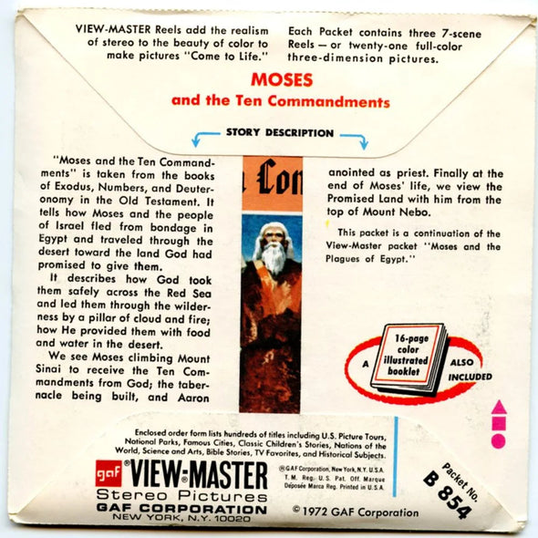 Moses - View-Master- Vintage - 3 Reel Packet - 1970s views ( PKT- B854-G3A ) Packet 3dstereo 