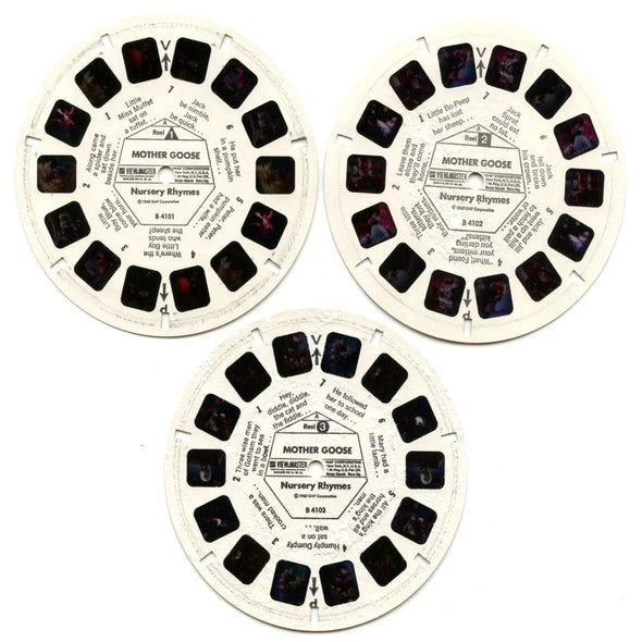 Mother Goose Rhymes - View-Master 3 Reel Packet - 1970s - Vintage - (BARG-B410-G3A) Packet 3Dstereo 