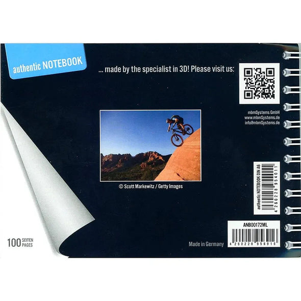 MOUNTAIN BIKER - Two (2) Notebooks with 3D Lenticular Covers - Unlined Pages - NEW Notebook 3Dstereo.com 