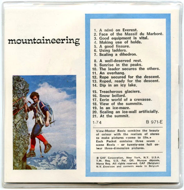 Mountaineering - View-Master 3 Reel Packet - 1960s - vintage - (PKT-B971E-BG2mint)