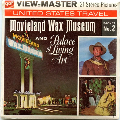 Movieland Wax Museum - View-Master 3 Reel Packet - 1970s - vintage - (PKT-A238-G3mint) Packet 3dstereo 