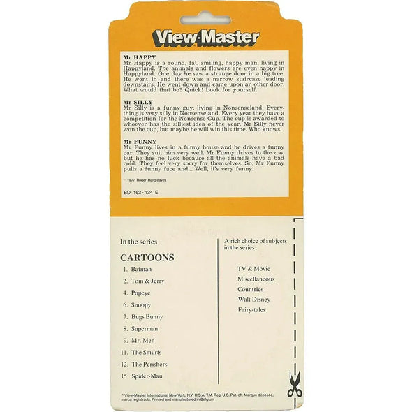Mr. Men - View-Master 3 Reel Set on Card - vintage - (BD162) VBP 3dstereo 