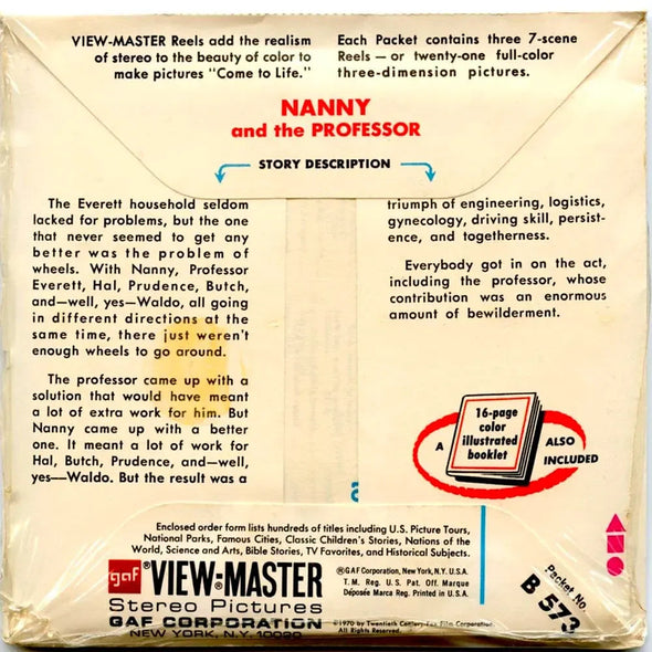 Nanny and the Professor - View-Master 3 Reel Packet - 1970s - vintage - (PKT- B573-G3m) Packet 3dstereo 