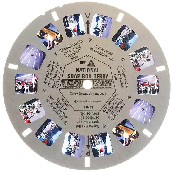 National Soap Box Derby - View-Master 3 Reel Packet - 1970 - B942-G3A Packet 3dstereo 