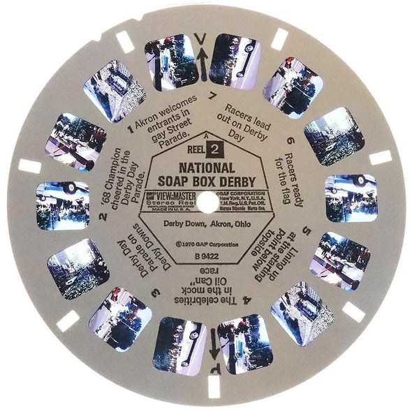 National Soap Box Derby - View-Master 3 Reel Packet - 1970 - B942-G3A Packet 3dstereo 