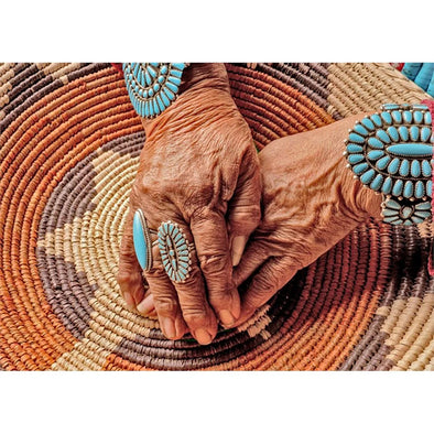 Native hands and basket - 3D Lenticular Postcard Greeting Card - NEW Postcard 3dstereo 