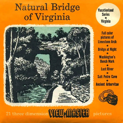 Natural Bridge of Virginia - View-Master 3 Reel Packet - 1950s Views - Vintage - (PKT-NA-BR-S3) Packet 3dstereo 