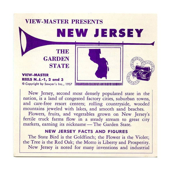 New Jersey - View-Master  3 Reel Packet - 1950s views - vintage - (ECO-NJ-S3)