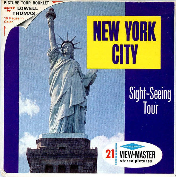 New York City Sightseeing Tour - View-Master 3 Reel Packet - 1960s Views - Vintage - (PKT-A654-S6A) Packet 3dstereo 