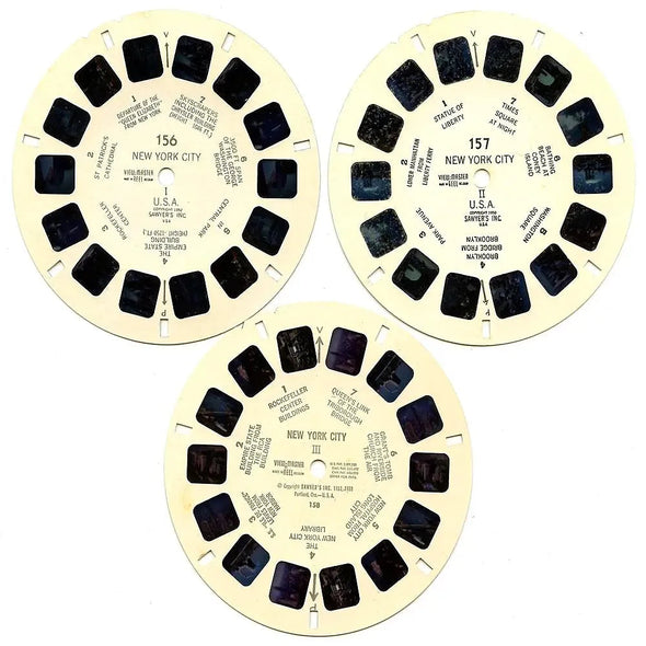 New York City - View-Master 3 Reel Packet - 1950s views - vintage - (ECO-NYC-BS3) Packet 3dstereo 