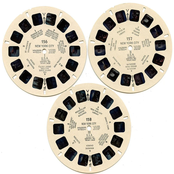 New York City - View-Master 3 Reel Packet - 1950s views - vintage - (ECO-NYC-S2) Packet 3dstereo 