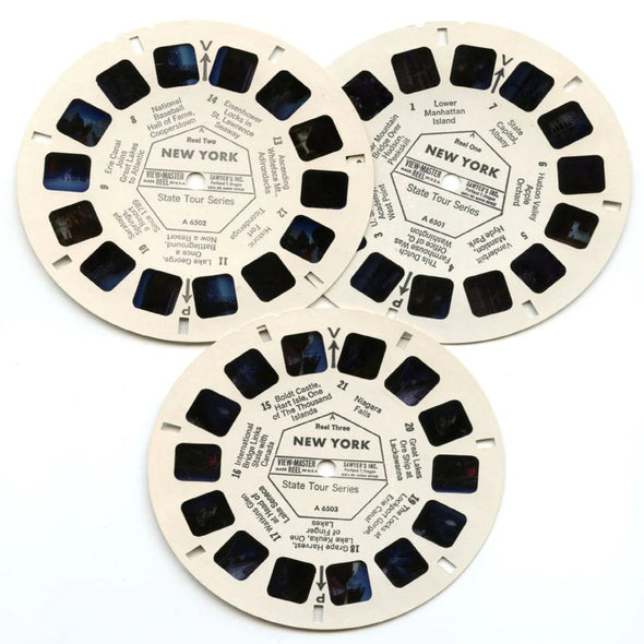 New York - Map - View-Master - Vintage - 3 Reel Packet - 1960s views (PKT-A650-S6) Packet 3dstereo 