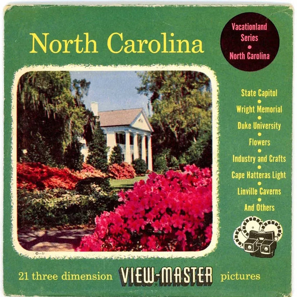 North Carolina - Vacationland Series -View-Master 3 Reel Packet - 1950s views - vintage - (PKT-NC-S3) Packet 3dstereo 