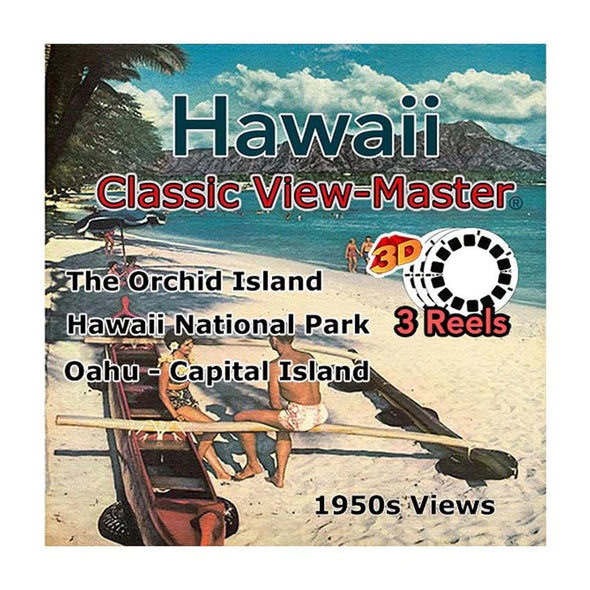 Oahu, The Capital Island - Hawaii, The Orchid Island - Hawaii National Park -  Vintage Classic View-Master - Set of 3 Reels - 1950s views
