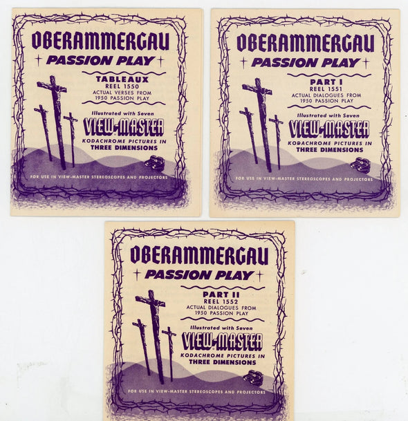 Oberammergau Passion Play - View-Master - Vintage - 3 Reel Packet - 1950s views - (ECO-OBPAPL-S1) Packet 3Dstereo.com 