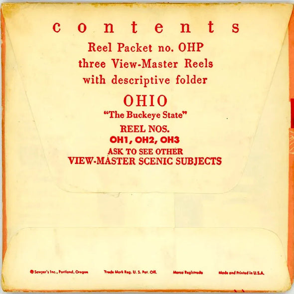 Ohio - State - View-Master 3 Reel Packet - 1950s views - vintage - (ECO-OH123-S1) Packet 3dstereo 