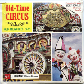 Old-Time Circus - Train, Acts, Parade - View-Master - Vintage - 3 Reel Packet - 1970s views (PKT-A530-G1A) Packet 3dstereo 