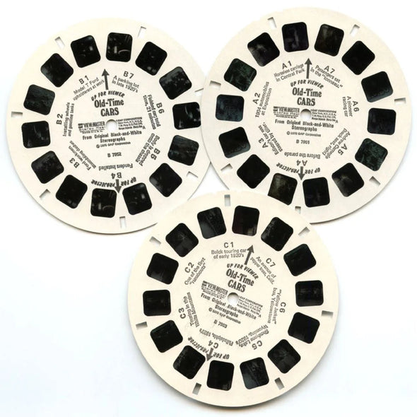 Old-Times Cars - View-Master - Vintage 3 Reel Packet - 1970s views ECO-B795-G5x ) Packet 3dstereo 