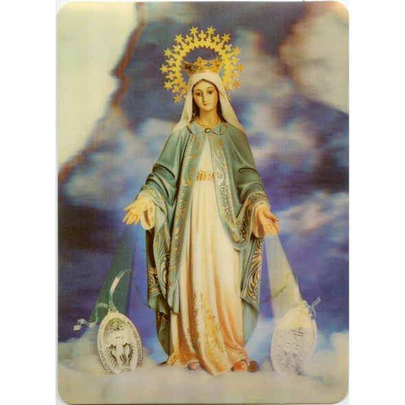 Our Lady Miraculous Medal - 3D Lenticular Postcard