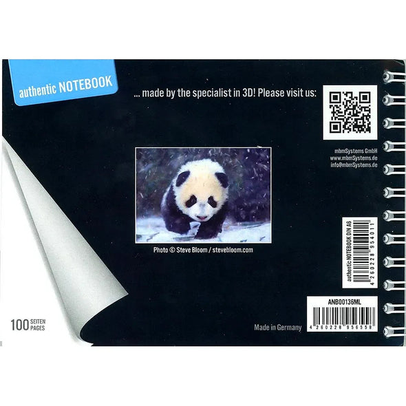 PANDA CUB - Two (2) Notebooks with 3D Lenticular Covers - Unlined Pages - NEW Notebook 3Dstereo.com 