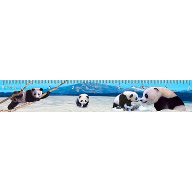 Panda Family - 3D Lenticular Bookmark Ruler -NEW Ruler 3Dstereo 