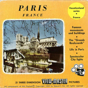 Paris - France - View-Master 3 Reel Packet - 1950s Views - Vintage - (PKT-PARIS-BS3) Packet 3dstereo 