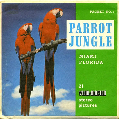Parrot Jungle No. 1, Miami Florida - ViewMaster 3 Reel Packet - 1960s views - vintage - (PKT-A965-S5) Packet 3dstereo 
