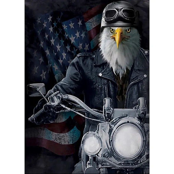 Patriotic Eagle on Bike - 3D Lenticular Poster - 12x16 - NEW Poster 3dstereo 