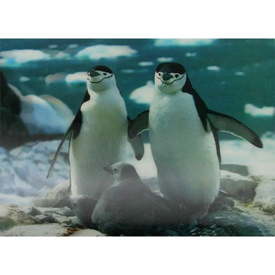 Penguins with Chicks - 3D Lenticular Poster - 10 X 14 - NEW