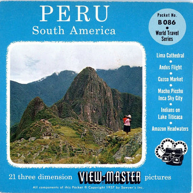 Peru - View-Master 3 Reel Packet - 1950s Views - Vintage - (ECO-B086-S4) Packet 3dstereo 