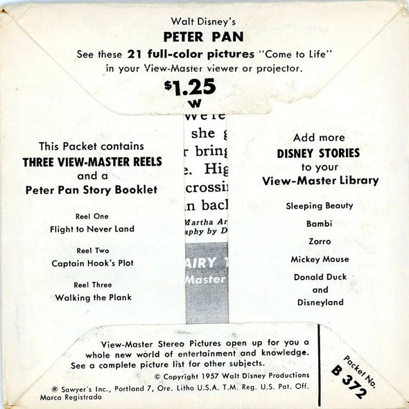 Peter Pan - View-Master 3 Reel Packet - 1960s - Vintage - (ECO-B372-S5)
