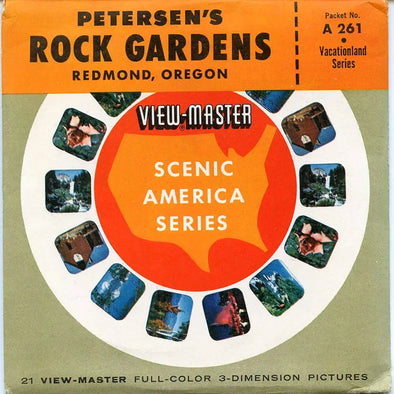 Petersen's Rock Gardens - Redmond Oregon USA - View-Master 3 Reel Packet - 1950s views - vintage - (PKT-A261-GEN) Packet 3dstereo 