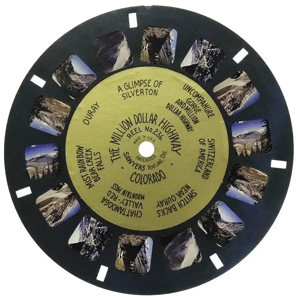 The Million Dollar Highway Colorado - View-Master Gold Center Reel - vintage - GC-236 Reels 3dstereo 
