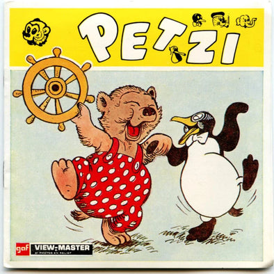 Petzi - View-Master 3 Reel Packet - vintage - (PKT- B458F-BG3) Packet 3dstereo 